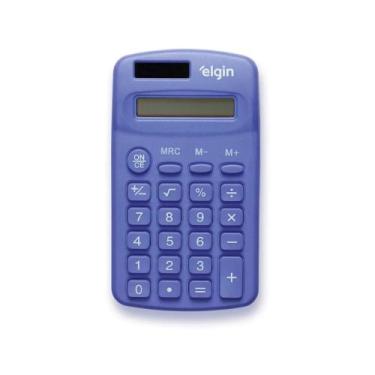 Imagem de Calculadora de Bolso - 8 Dígitos Desligamento Automático Azul Elgin - 
