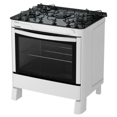 Imagem de Fogão Esmaltec Ágata Glass 5 Bocas Branco Forno Limpa Fácil e Acendime