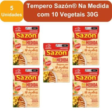 Imagem de Kit 5 Unidades Tempero Sazón Na Medida com 10 Vegetais 30G