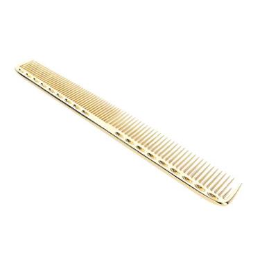 Imagem de Pente de estilo Fityle (5 cores opcionais) | Pente de metal antiestática resistente ao calor profissional de 21,5 cm para todos os tipos de cabelo | Pente de dentes fino e largo para homens e mulheres e crianças, Shinny Gold, 21.5x2.5 CM