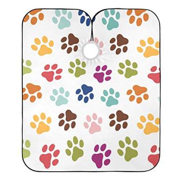 Imagem de Avental de barba com pegada de animal, babador apanhador de barba para barbear e aparar, alças ajustáveis no pescoço com 2 ventosas, presente de cuidados ou presente masculino 139,7 x 165,1 cm