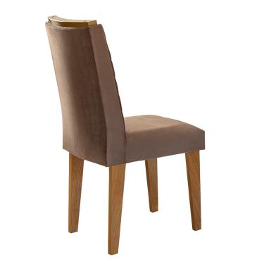 Imagem de Mesa Aster 180 Tampo em MDF e Vidro com 6 Cadeiras Liz Moderna - Marrom, Off White e Imbuia