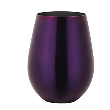 Imagem de Yajun Copo de vinho inoxidável Teel copo reutilizável caneca de café copo portátil para casamento, casa e ar livre, roxo