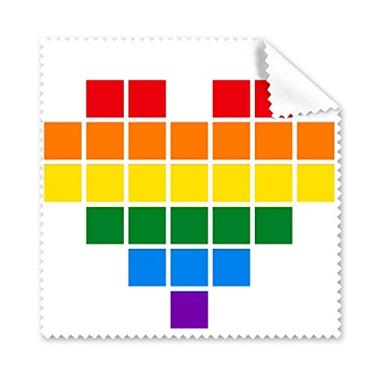 Imagem de Rainbow Gay Caixa pequena coração LGBT pano de limpeza para tela de telefone, 5 peças