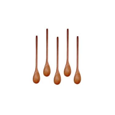Imagem de Kit 5 Peças Colher De Pau Madeira Modelos Mingau 27 Cm