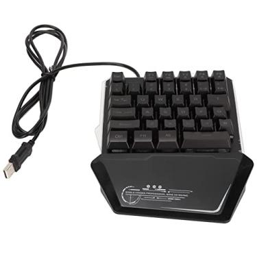 Imagem de Teclado para jogos, teclado RGB com 35 teclas, teclado mecânico pequeno com design ergonômico compatível com notebooks gamers