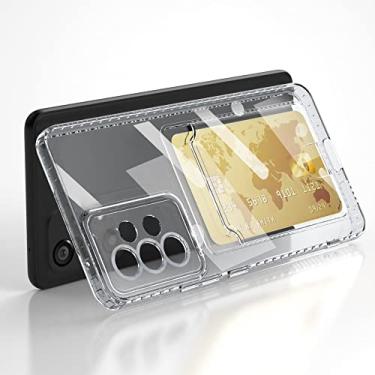 Imagem de Capa de telefone com slot para cartão transparente para Samsung Galaxy S21 Plus S22 Ultra S20 FE A32 A51 A71 A52 A72 A53 Note 20 Capa de carteira transparente, T1, para Samsung A71 4G