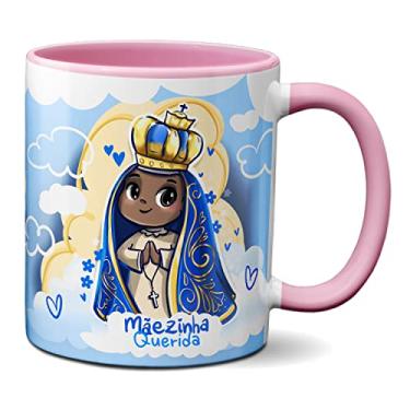 Imagem de Caneca Fofa Nossa Senhora Aparecida Rogai Por Nós Padroeira (Rosa)