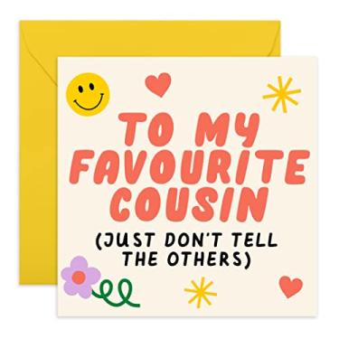 Imagem de Central 23 - Doce cartão de aniversário para ela - "To My Favourite Cousin" - Cartão de aniversário de primo divertido - Cartão de aniversário bonito para ele - Cartões de aniversário bonitos para ela - Vem com adesivos divertidos