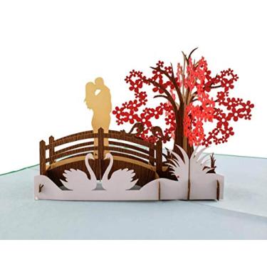 Imagem de iGifts And Cards Cartão de felicitações pop-up 3D de 1º aniversário - casamento, almas gêmeas, casamento, celebração, memórias, meio dobra, estando juntos, celebrar um marco, parabéns, romântico, amor