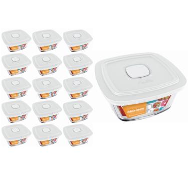 Imagem de Pote Vidro Quadrado Facilita Vap Com Tampa 2L Marinex 15Un