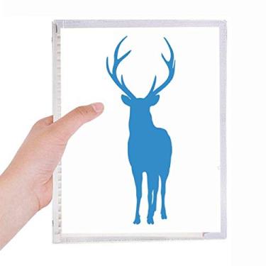 Imagem de Caderno de grão de madeira azul veado diário de folhas soltas recarregáveis papelaria