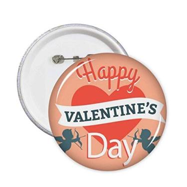 Imagem de Emblema de botão para decoração Happy Valentine's Day Heart Angel Pins 5 peças