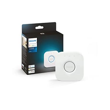 Imagem de Philips Hue Ponte, desbloqueie todo o potencial do sistema Hue Bridge, controle multi-cômodo e fora de casa, crie automações e zonas, hub de iluminação inteligente, funciona com voz e compatível com