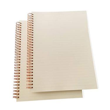 Imagem de Cadernos espirais grandes B5 Spiritmate, 2 unidades, capa dura 100 g de papel grosso pontado/pautado/gráfico/espiral em branco, 70 folhas/140 páginas por cada caderno (linha pautada)