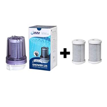 Imagem de Filtro Para Chuveiro Ducha Bbi Shower Transparente Carvão Ativado Remove Cloro Shower125 Anticloro + 2 Refis