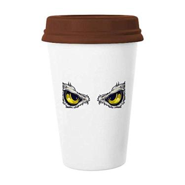 Imagem de Caneca de olho de dragão chinês com desenho de animal, copo de cerâmica