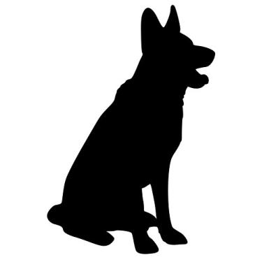 Imagem de Adesivo de vinil de pastor-alemão Minglewood Trading - Cão filhote GSD Alsatian Wolf Canine - Adesivo de corte de matrizMinglewood Trading 3.5w x 5h inches preto MT2000025-black