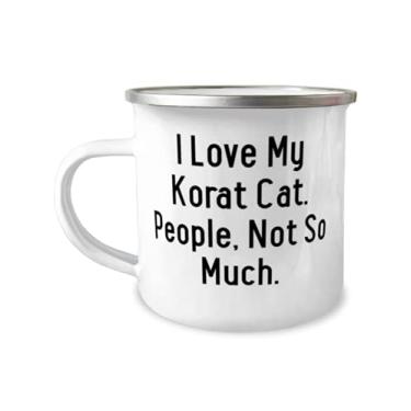 Imagem de Útil Korat Cat Gifts, I Love My Korat Cat. People, Not So Much, Holiday 340 g Caneca de acampamento para gato Korat