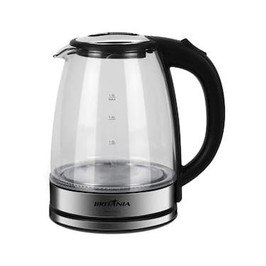 Imagem de Chaleira Elétrica Britânia BCH11 Glass 1,8 L – Transparente/ Preta/Inox