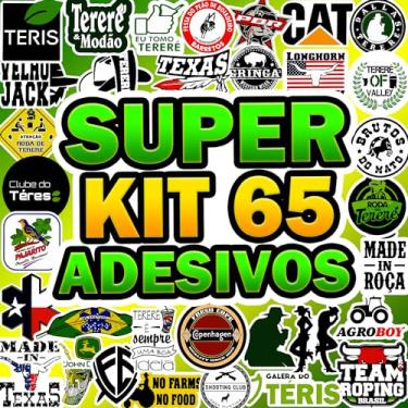 Imagem de Super Kit com 65 Adesivos Variados para Carro, Moto e Residência - Temas Tereré, Chimarrão, Cowboy e Mais