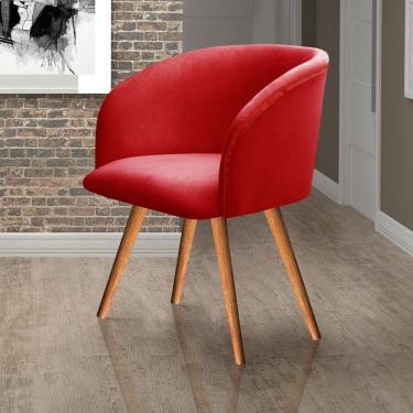 Imagem de Poltrona Atenas Pé Palito Decorativa para Sala de Estar Vermelho