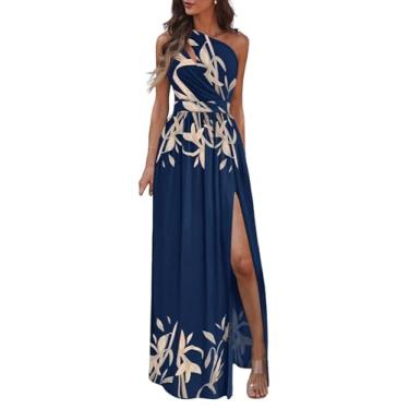 Imagem de Zcargel Vestido feminino de tecido de poliéster vestido de verão sem mangas tomara que caia tomara que caia, Azul, G