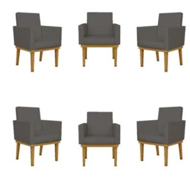 Imagem de Kit 06 Cadeiras Decorativa Reforçada Oferta Balaqui material sintético