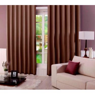 Imagem de Cortina Voil 5,50m X 2,90m Forro Blackout Trilho Suiço Duplo - Chrisne