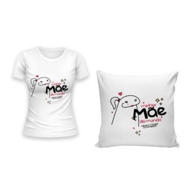 Imagem de Kit Camiseta +  Capa para Almofada Dia Das Mães Presente Homenagem Mul