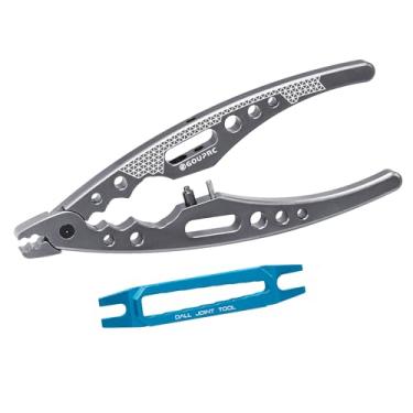 Imagem de GOUPRC Alicate de cabeça esférica multifuncional de liga de alumínio Alicate de amortecedor de choque com chave de amortecedor para carro RC de 1/8 1/10 1/12 1/14 1/16 1/18 1/24 RC Car (titânio)