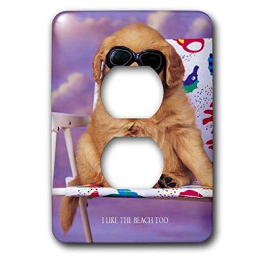 Imagem de 3dRose Lsp_23943_6 Tampa de saída Buddy Beach Dog 2 plugues