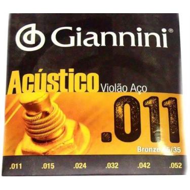 Imagem de Encordoamento Violão Aço Bronze Tensão da Corda 011 Gespw Giannini 