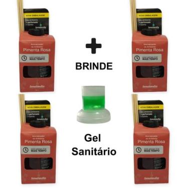 Imagem de 4 Aromatizador Ambiente Senalândia Pimenta Rosa 280ml Difusor Vareta C