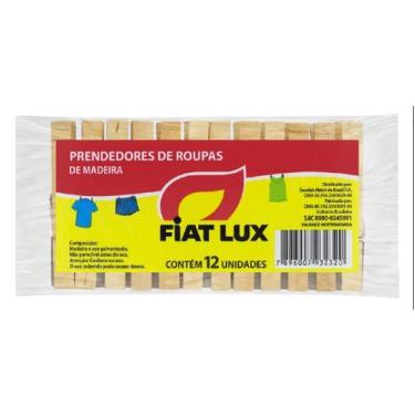 Imagem de Prendedor De Roupa Madeira Fiat Lux Pacote Com 12 unidades