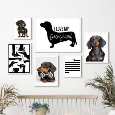 Imagem de Composição 6 Quadros Cachorro Dachshund - Salsicha - Quadros On-line, 