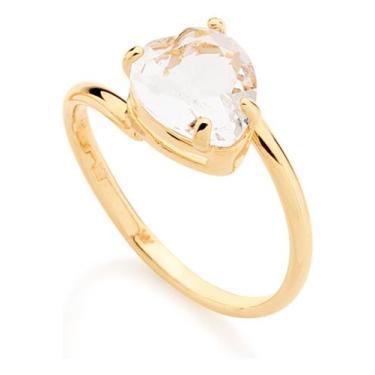 Imagem de Anel Solitário Aro Liso Com Cristal De 8mm 511598 - Rommanel, Rosa, 24