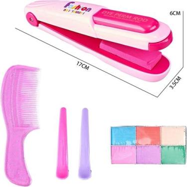 Imagem de Colorir Cabelo Infantil Salão de Beleza Brinquedo Prancha Mechas Color