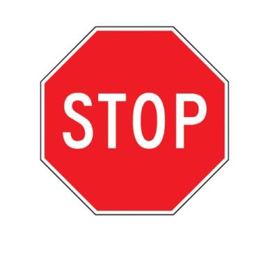 Imagem de Accuform Placa adesiva Dura-Vinil Signs MVHR471XV, Legend "Stop", 30 cm de comprimento x 30 cm de largura x 0 cm de espessura, branco sobre vermelho