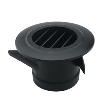 Imagem de WELWIK Tampa de ventilação de plástico preto de 7,6 cm com venezianas para ventilação de duto plano entrada de parede capa de ventilação redonda para secadora tubo de escape ou mangueira