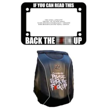 Imagem de Moldura de placa de licença de motocicleta TikTok Made Me Buy it Trend If You Can Read This Backup Funny Back Up Suporte engraçado de carro presente masculino feminino seu muito perto (combinação de