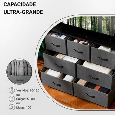Imagem de Cômoda Organizadora Com 7 Gavetas Ddc-038 Cor Cinza Decoteam