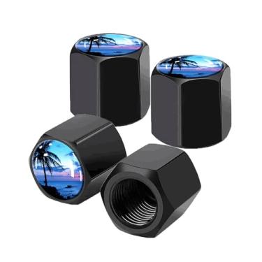 Imagem de Pacote com 4 tampas de haste de válvula de pneu, tampas de haste de roda de carro, tampas de válvula de ar de alumínio, ajuste universal para carros, SUVs, caminhões, bicicletas e motocicletas