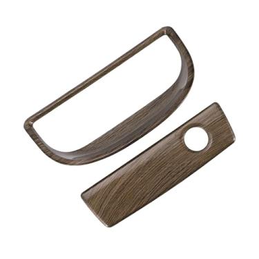 Imagem de REPAIROCK 1 conjunto de capa de interruptor de alça de porta-luvas para Jeep Wrangler JK 2007-2017 Armazenamento de passageiros Botão de Pega Guarnição de Botão Padrão de Madeira ABS Marrom