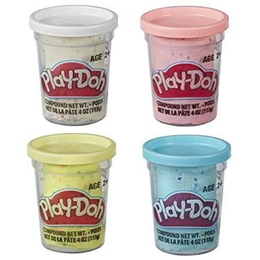 Imagem de Play-Doh Confetti Compound - Bundle of 4-Colors - Yellow, Pink, Light Blue and White - One 4oz Can of each Color