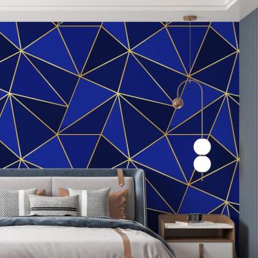 Imagem de Kit 4 Rolos Papel De Parede Adesivo Zara Tons De Azul 3,0M