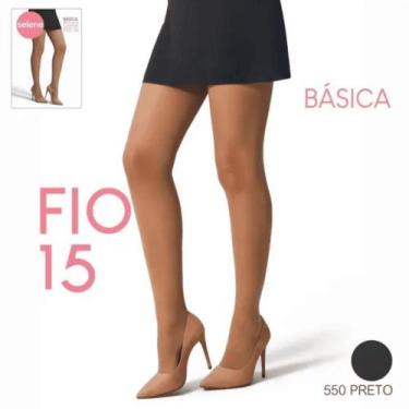Imagem de Meia Calça Selene Fio 15 Com Elastano 9765.002, Preto, EG