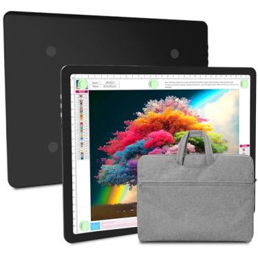 Imagem de elice Bloco De Notas A4 Recarregável Com Bolsa Transporte, Quadro Led Magnético, Botão Físico, Diamante Superbrilhante, Caixa Ultrafina Para Traçar, Remover Ervas Daninhas E Pintar - Preto