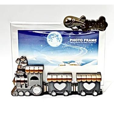 Imagem de Porta Retrato Formato Trem 10x15 De Vidro Luxe Decoração De Mes - FULL