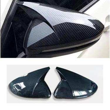 Imagem de Capa de proteção traseira para carro compatível com lamando 15-18 kit de carroceria de acabamento de capa de espelho lateral acessórios de carro (aparência de carbono)